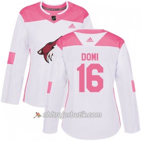 Dame Ishockey Arizona Coyotes Tröja Max Domi 16 Adidas 2017-2018 Vit Rosa Fashion Authentic